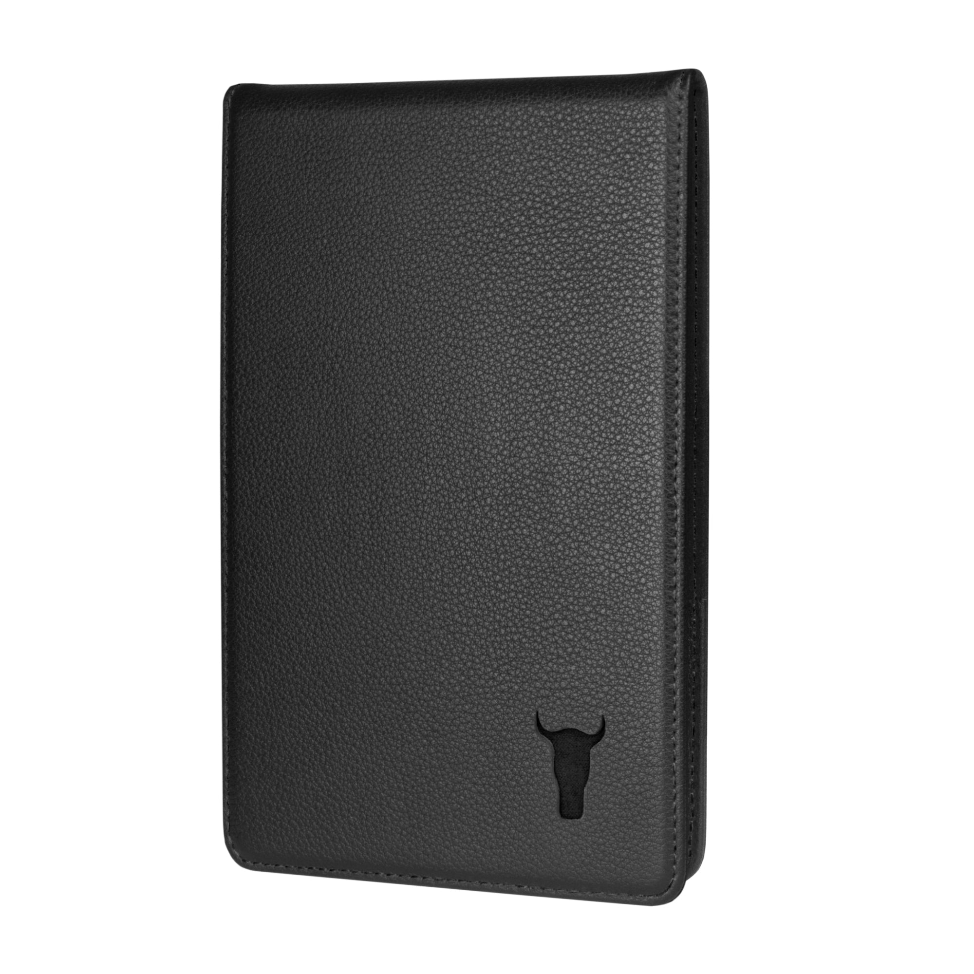 Leather Golf Scorecard Holder and Yardage Book Cover - Black