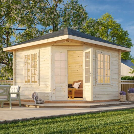Palmako Melanie 3.5m x 3.5m Corner Log Cabin Summerhouse (44mm)