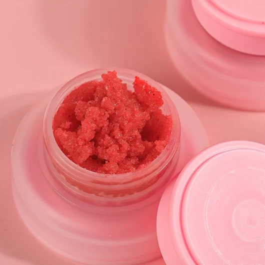 Wholesale Private Label Lip Scrub Softening Smoothing Exfoliating Strawberry Vegan Organic Lip Scrub
