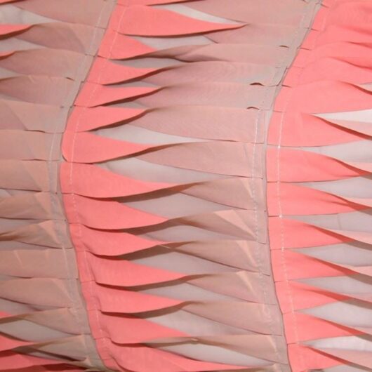 Deadstock Embroidered Sheer Chiffon Fabric Pink