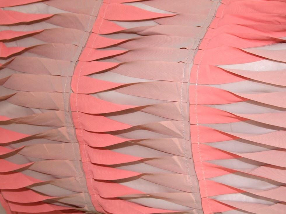 Deadstock Embroidered Sheer Chiffon Fabric Pink