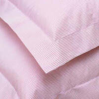 10.5 Tog Duvet 100% Cotton Pink & White Cover Set & Pillow