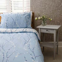 10.5 Tog Duvet / PolyCotton Blue & White Cover Set & Pillow