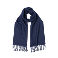 100% Lambswool Plain Navy Scarf