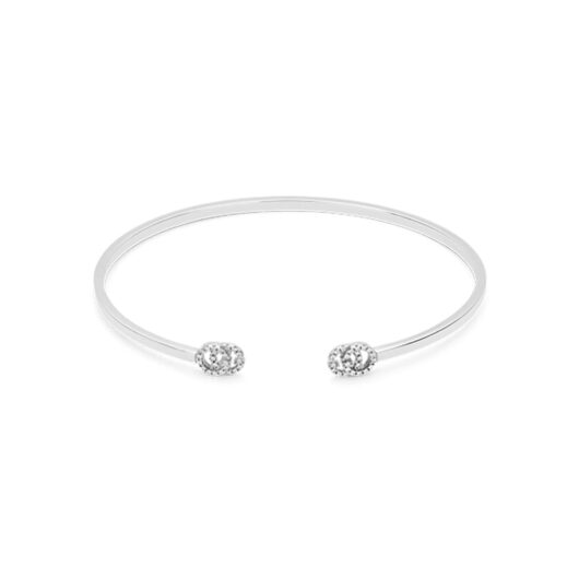 18ct White Gold GG Running 0.10cttw Diamond Cuff