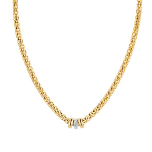 18ct Yellow Gold Solo 0.10ct Diamond Necklace