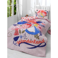 Alice in Wonderland 100% Cotton Reversible Single Duvet Set