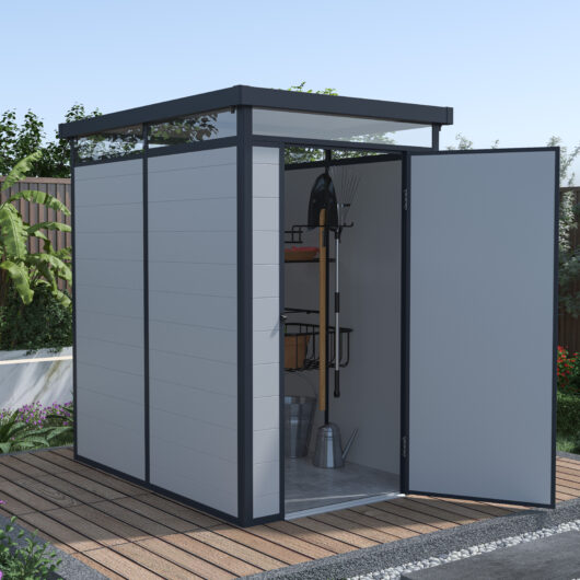 BillyOh York Pent White Plastic Shed - 4x6 Grey