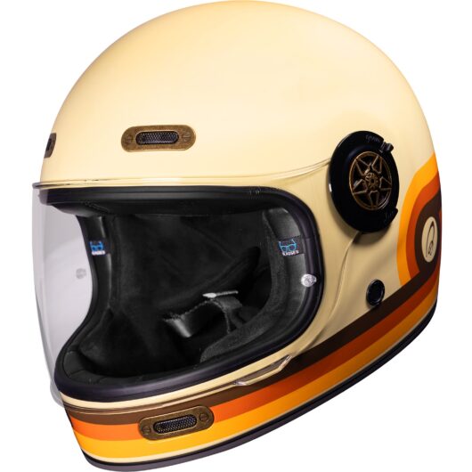 Black Orbit Retrograde ECE R22.06 Motorcycle Helmet - Gloss Cream / 53-54cm | XS
