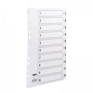 Concord Commercial Index 1-10 Multipunched Mylar-reinforced Tabs