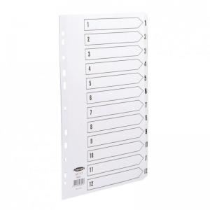 Concord Commercial Index 1-12 Multipunched Mylar-reinforced Tabs