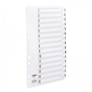 Concord Commercial Index 1-15 Multipunched Mylar-reinforced Tabs
