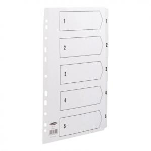 Concord Commercial Index 1-5 Multipunched Mylar-reinforced Tabs 160gsm