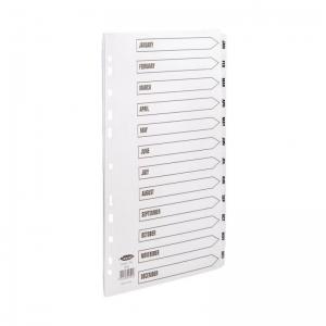 Concord Commercial Index Jan-Dec Multipunched Mylar-reinforced Tabs