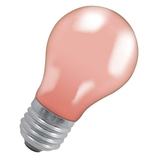 Crompton Lamps 25W GLS Light Bulb E27 Dimmable Colourglazed IP65 Pink Screw Coloured