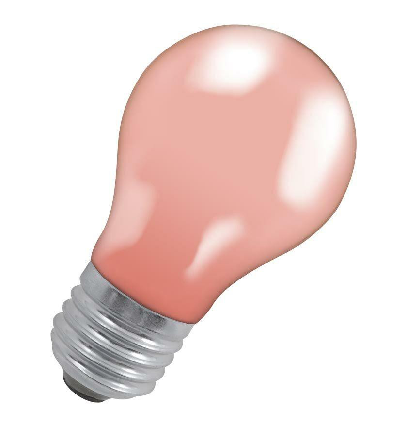 Crompton Lamps 25W GLS Light Bulb E27 Dimmable Colourglazed IP65 Pink Screw Coloured