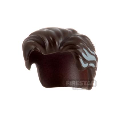 Custom Design Hair SH Side Parting with Printed Streaks DARK BROWN