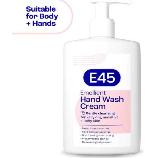 E45 Emollient Hand And Body Wash Cream For Dry Skin Eczema250 ml, 250ml