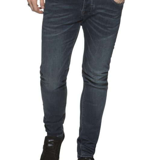 ETO | Designer Mens Reflex Super Skinny Denim Jeans - Blue / 28W / Short (30")