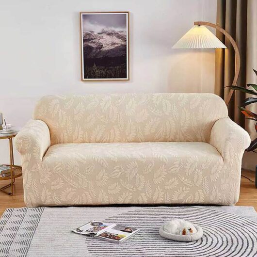 Easylife Jacquard Sofa Covers in Burgundy, Size 4 Seater
