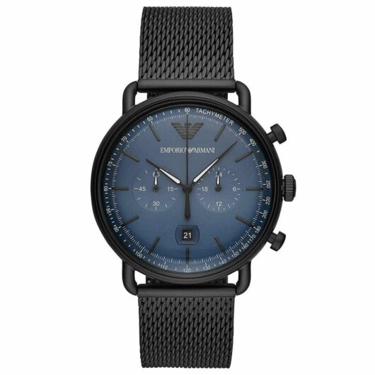 Emporio Armani AR11201 Chronograph Date Mesh Bracelet Strap Men's Watch