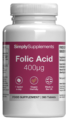 Folic Acid 400mcg (360 Tablets)