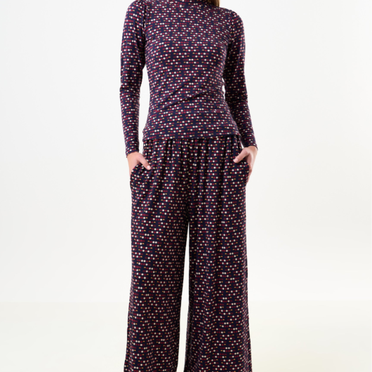 Foster Retro Dots Print Jersey Trouser