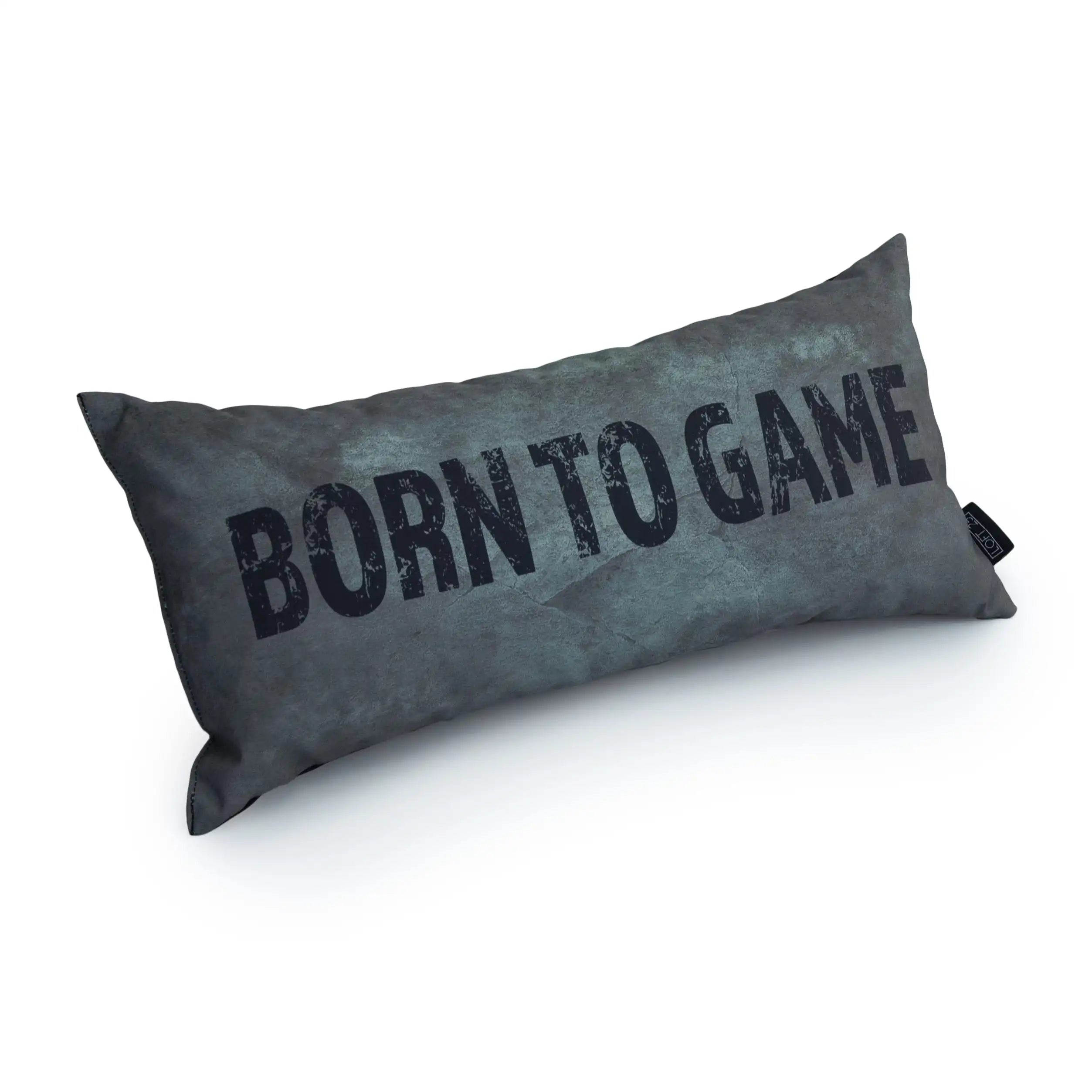 Gaming Cushion - Born To Game (Silver) - Grey