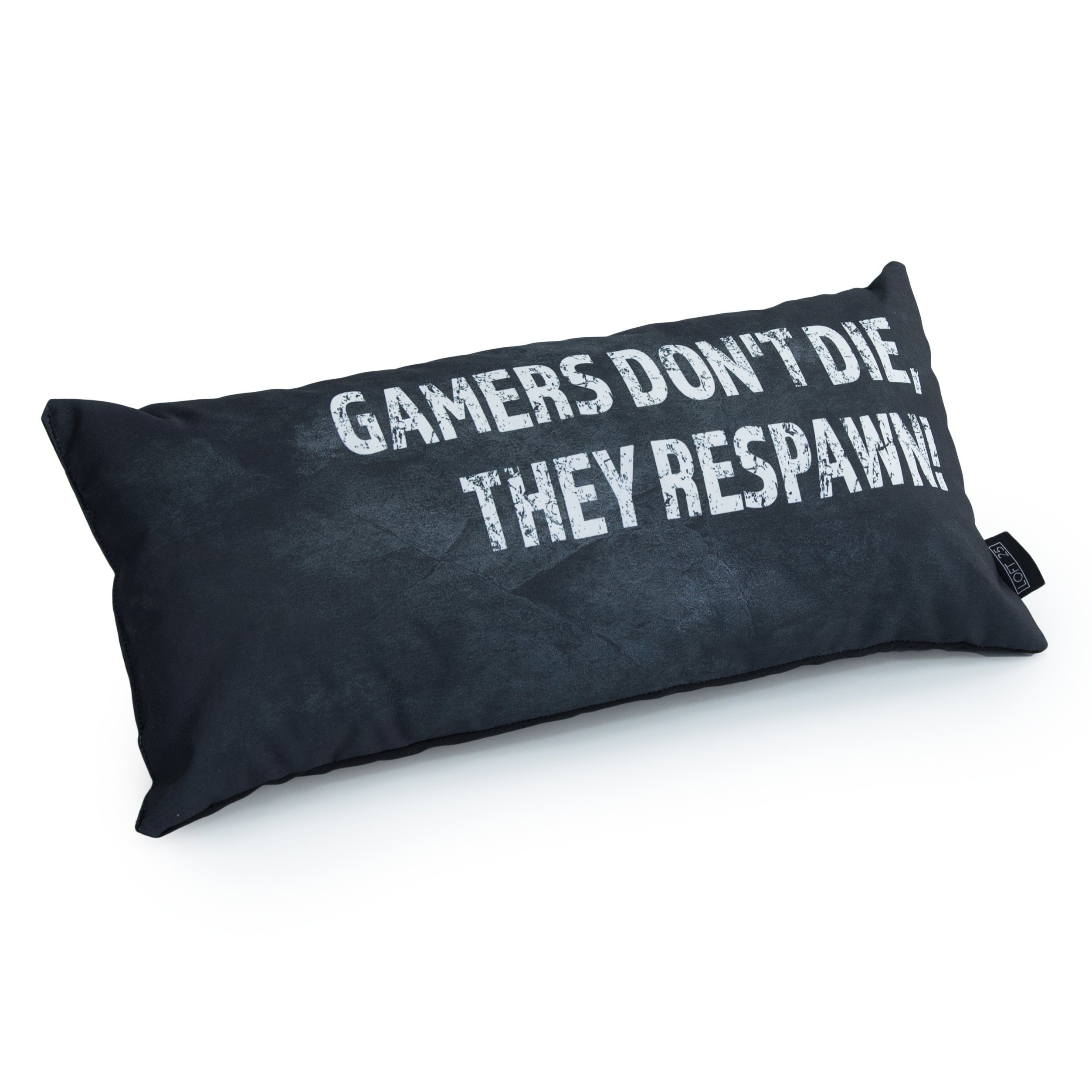 Gaming Cushion - Gamers Don't Die, They Respawn! - Grey