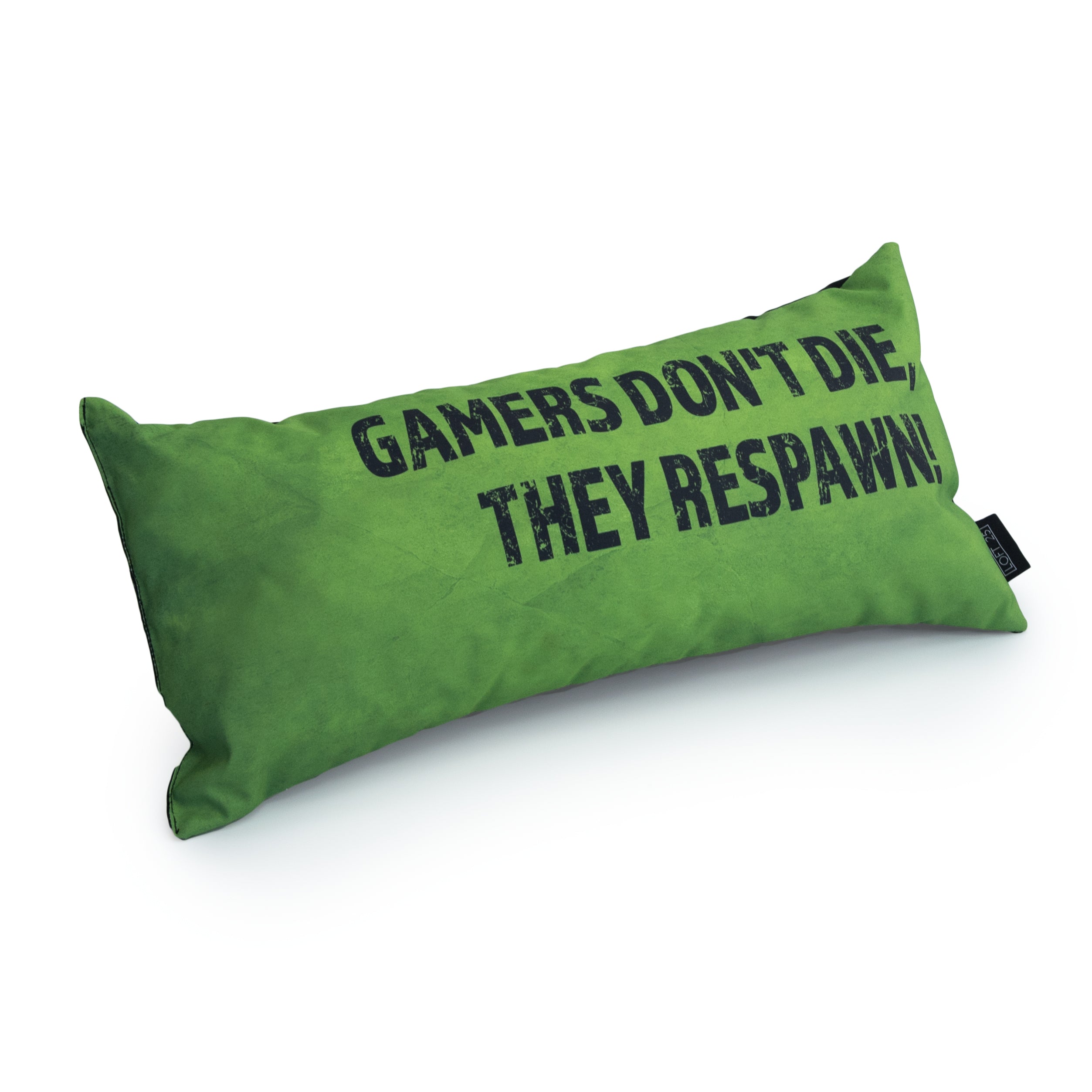 Gaming Cushion - Gamers Don't Die, They Respawn! - Lime