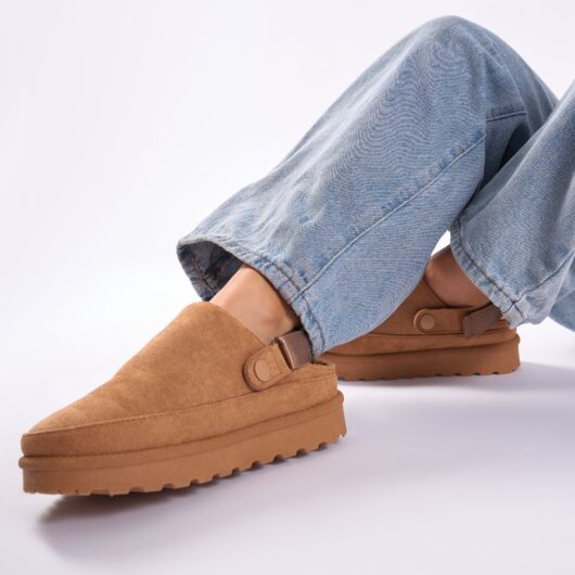 Goldie Chesnut Faux Fur Lined Mules