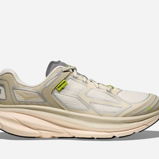 HOKA Clifton One9 Supervsn Lifestyle Shoes in Ice Grey, Size 12.5