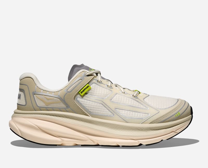 HOKA Clifton One9 Supervsn Lifestyle Shoes in Ice Grey, Size 12.5