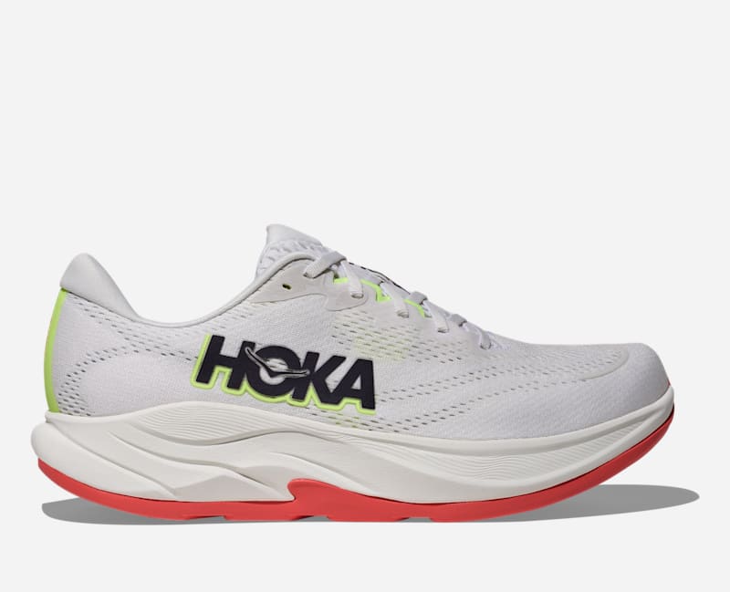 HOKA Men's Rincon 4 Road Running Shoes in Frost/Neon Yuzu, Size 8