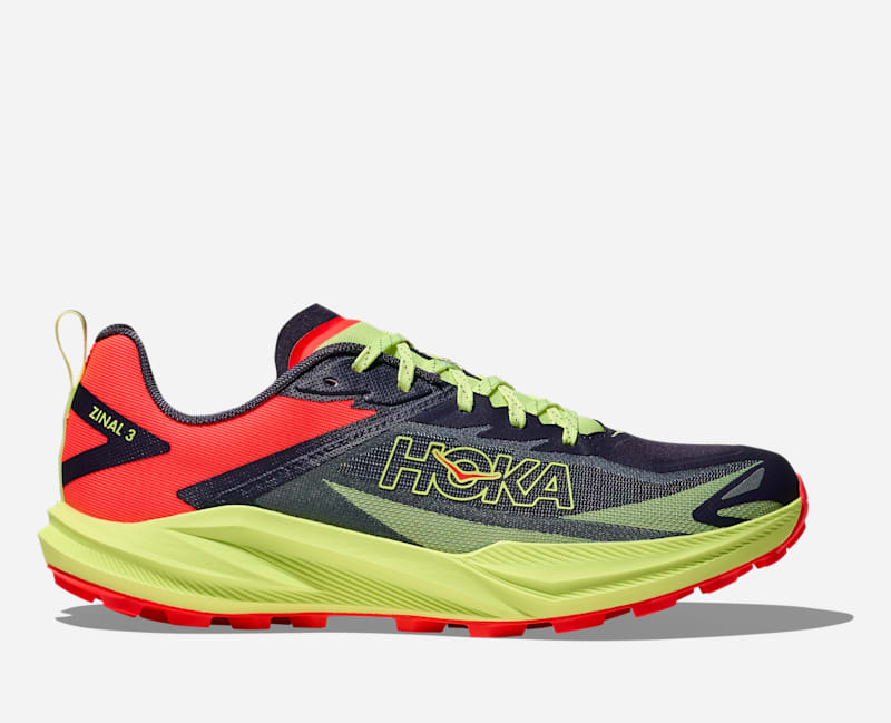HOKA Men's Zinal 3 Trail Shoes in Squid Ink/Neon Yuzu, Size 6.5