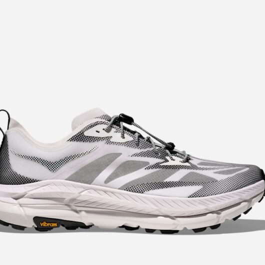 HOKA Stealth/Tech Mafate Speed 4 Lite Lifestyle Shoes in White/Black, Size 12.5