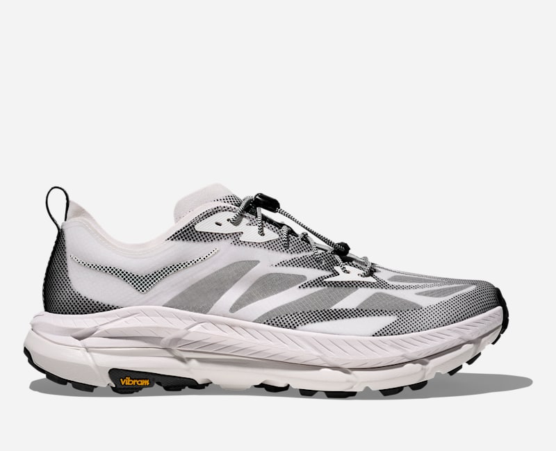 HOKA Stealth/Tech Mafate Speed 4 Lite Lifestyle Shoes in White/Black, Size 12.5