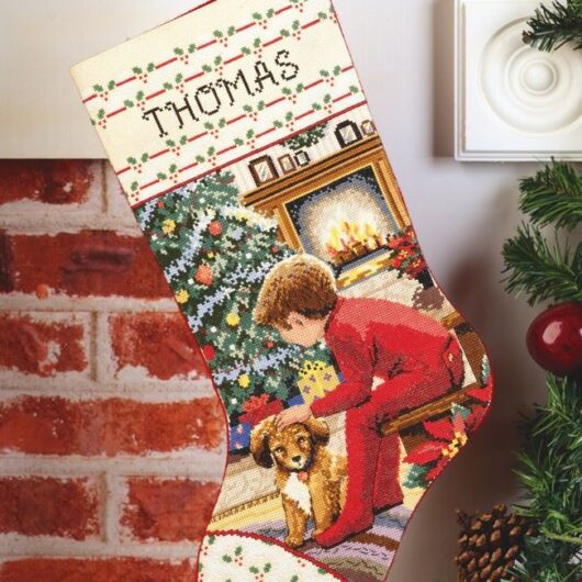 Janlynn Waiting for Santa Stocking Counted Cross Stitch Kit