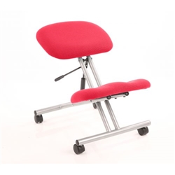 Kneeling Stool Silver Frame Cherry Colour - KCUP0321