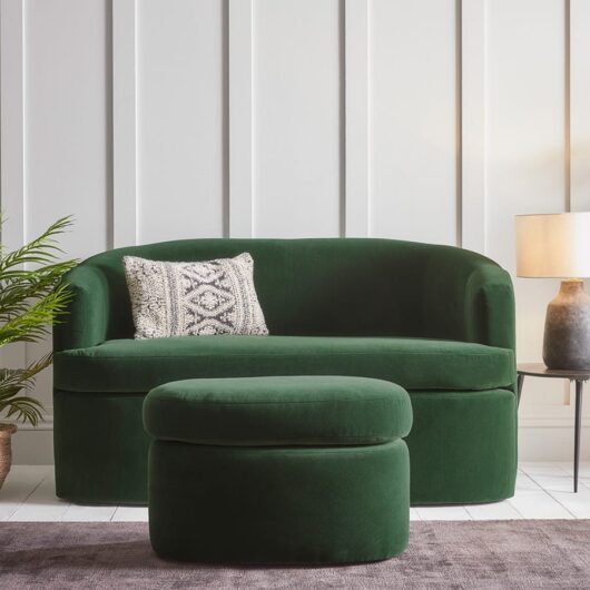 Lulea Ottoman - Vintage Taupe Cotton Stripe