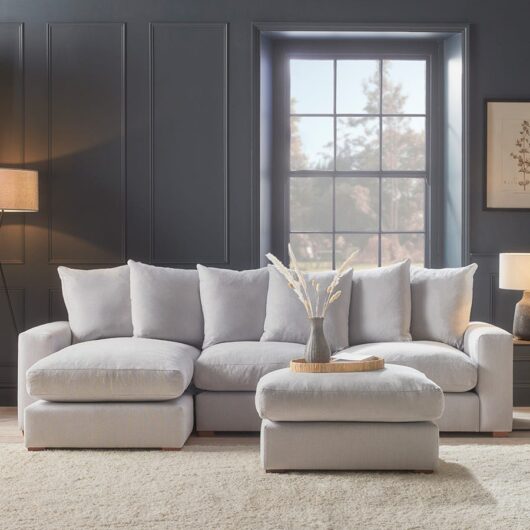 Lyon Chaise Left Hand Sofa - Cumin Opulent Cotton Velvet