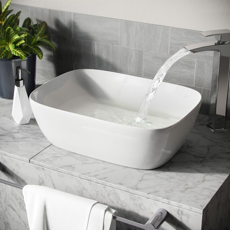 Nes Home - Leven Cloakroom Rectangle Stand Alone Counter Top Basin Sink Bowl