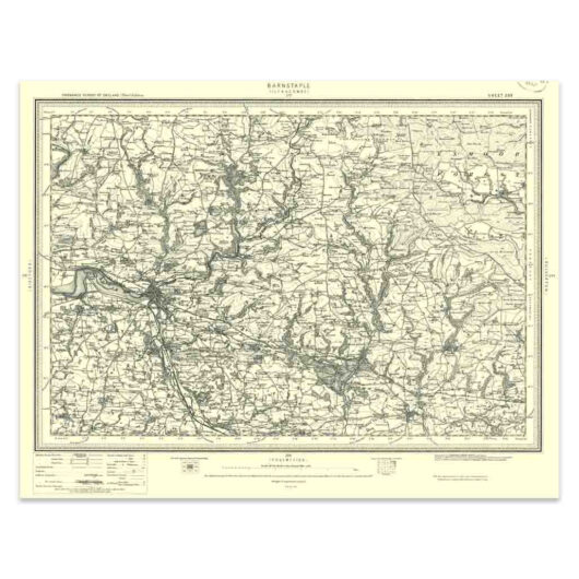 Ordnance Survey Barnstaple 1896-1904 - Historical Reproduction Map - 1 Inch To 1 Mile 1: 50 000 Scale