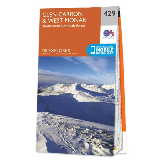 Ordnance Survey OS Map of Glen Carron & West Monar: Explorer 429