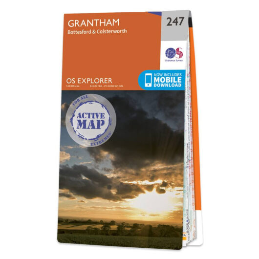 Ordnance Survey OS Map of Grantham Bottesford & Colsterworth: Explorer 247 - Weatherproof