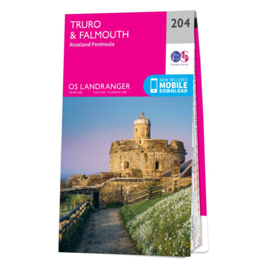Ordnance Survey OS Map of Truro & Falmouth: Landranger 204