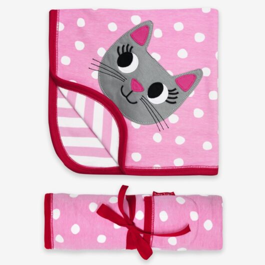 Organic Cat Applique Blanket