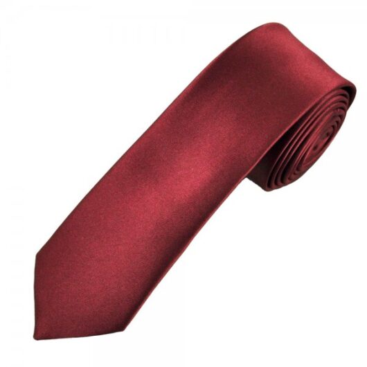 Plain Burgundy Boys Skinny Tie