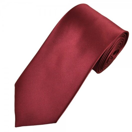 Plain Burgundy Satin Tie