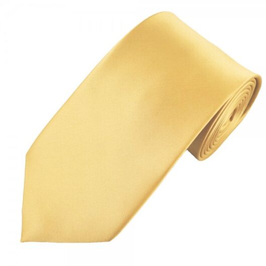 Plain Caramel Gold Men's Satin Tie